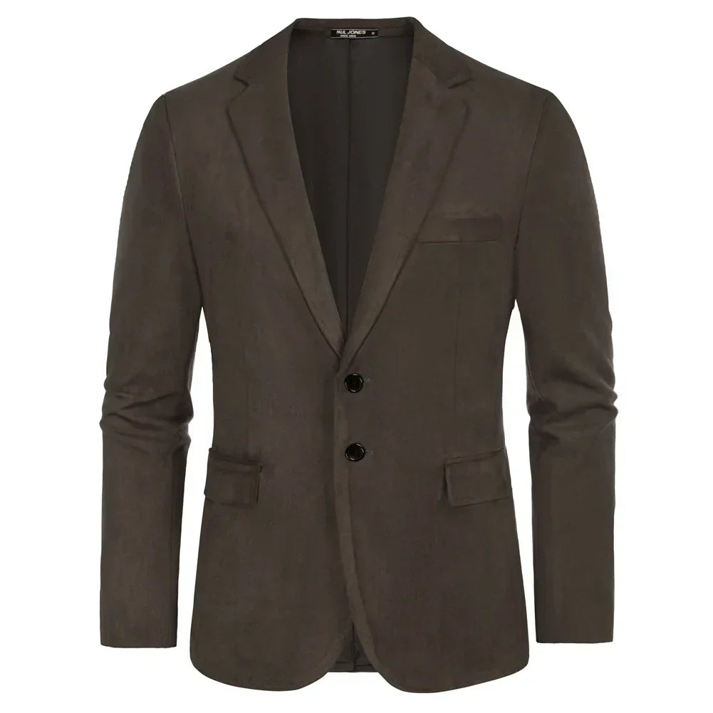 ★★New Balance★★ Faux Suede Three Button Blazer Dark Brow E94311s.jpg