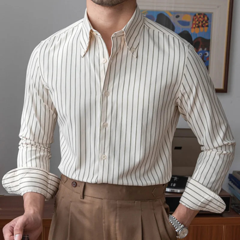 Men's Striped Cotton Dress Shirt Thalorn TL056